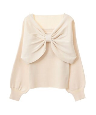 earth music&ecology 【WEB限定】リボンニットアンサンブル Ivory