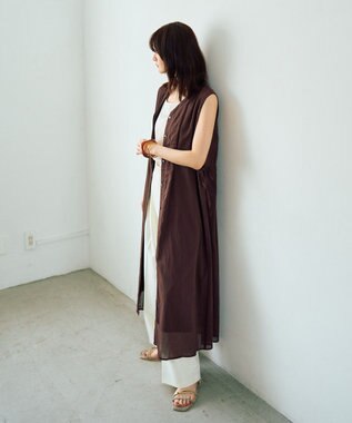 YECCA VECCA ドライタッチシアードロストワンピース Brown