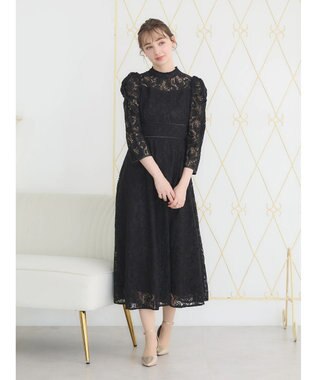 earth music&ecology 総レースワンピース Black