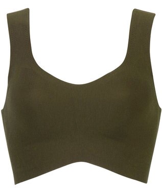 Wing ノンワイヤーブラ 【綿の贅沢】 綿混素材 ラクなのにきれい ハーフトップ KB1031 ウイング／ワコール オリーブ