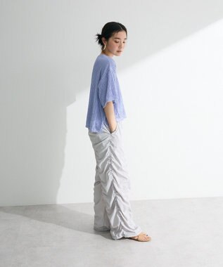 Green Parks ５分袖フリルカットプルオーバー Purple