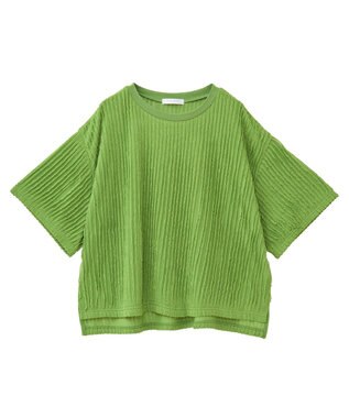 Green Parks ５分袖フリルカットプルオーバー Green