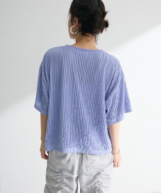 Green Parks ５分袖フリルカットプルオーバー Purple