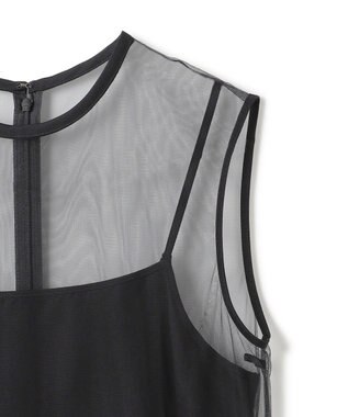 BEIGE， 【洗える・GISELe 4月号掲載】KALMIA / ノースリーブチュールドレス Black