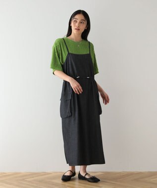 Green Parks ５分袖フリルカットプルオーバー Green