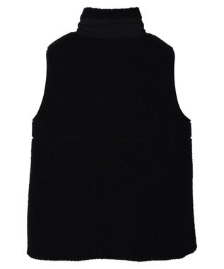 Green Parks ボアミドル丈ベスト Black