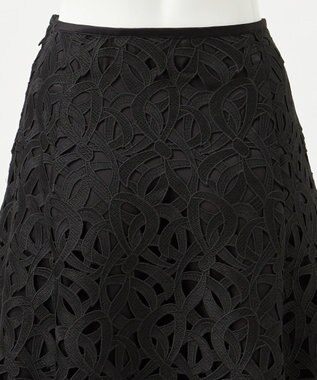 23区 L 【エステータ】ジオメトリックレース スカート ブラック系