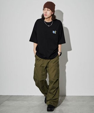 WEGO 【ユニセックス着用ITEM】別注ベンデイビスワンポイントT ブラック