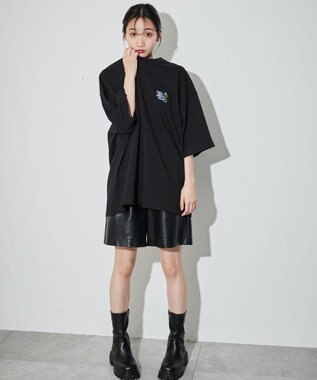 WEGO 【ユニセックス着用ITEM】別注ベンデイビスワンポイントT ブラック