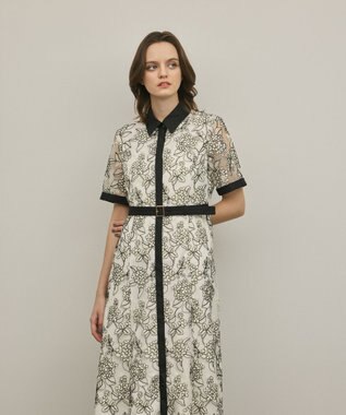 GRACE CONTINENTAL フラワーコード刺繍ワンピース キナリ