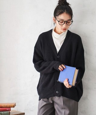 WEGO オーバーフィットカーディガン ブラック