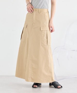 earth music&ecology ミリタリーリメイク風スカート Beige