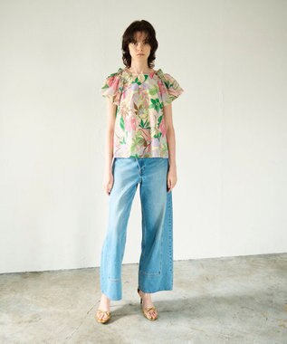 GRACE CONTINENTAL フルーツ刺繍トップ イエロー