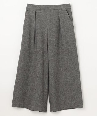 ANY 【洗濯機可能/ウエストゴム】ライトツイード ワイドパンツ ライトグレー