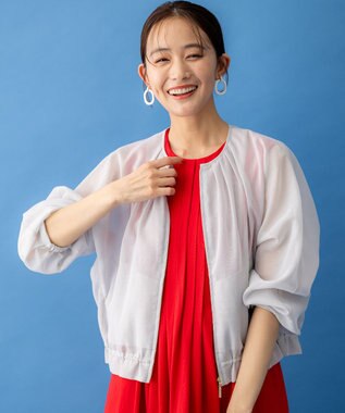 組曲 L カラーボイルノーカラー ブルゾン ライトグレー系