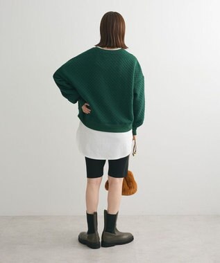 Green Parks ショート丈キルトロゴプルオーバー Green