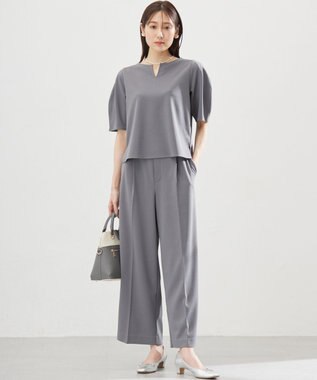 組曲 【WEB限定】ジョーゼットジャージーワイド パンツ グレー系