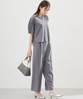 組曲 【WEB限定】ジョーゼットジャージーワイド パンツ グレー系