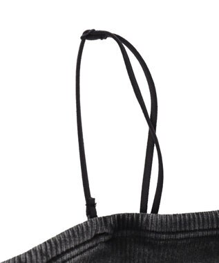 WEGO 【カップ付きインナー】ヴィンテージウォッシュカップインショートキャミ スミクロ