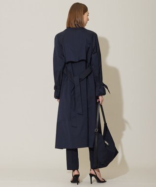 ICB 【撥水加工】 メモリーストレッチタフタ トレンチコート ネイビー系