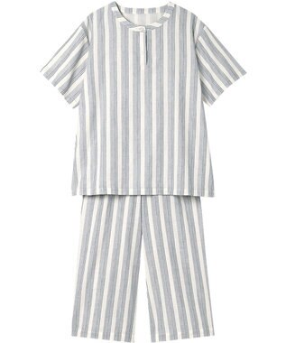 ワコール／睡眠科学 パジャマ 5分袖 半袖 8分丈 綿100%(本体) レディース YDT146 睡眠科学／ワコール ブルー