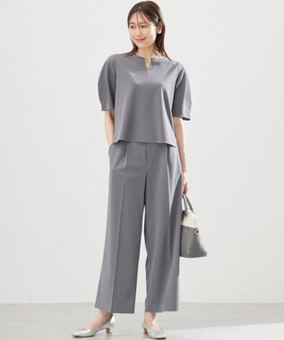 組曲 【WEB限定】ジョーゼットジャージーワイド パンツ グレー系