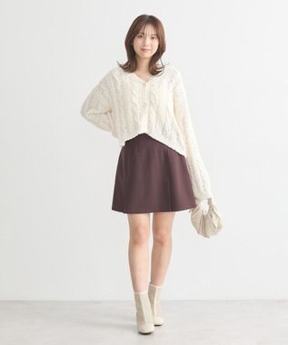 earth music&ecology ポコポコケーブルカーディガン Ivory