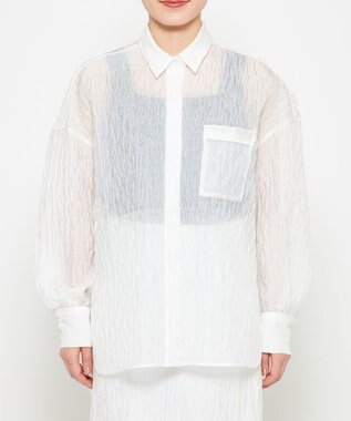 uncrave 【佐藤晴美さん着用】シアー ジャガード シャツ オフ