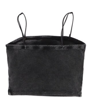 WEGO 【カップ付きインナー】ヴィンテージウォッシュカップインショートキャミ スミクロ