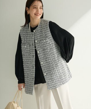 Green Parks Ｏ．袖プリーツブラウス Black