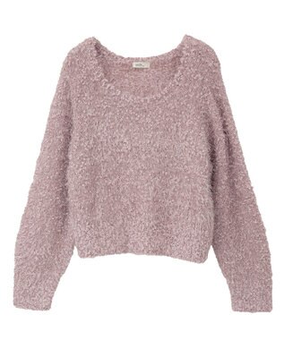 earth music&ecology ポンポンヤーンラメニットプルオーバー Pink