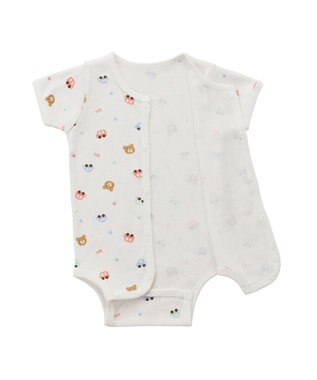 MIKI HOUSE HOT BISCUITS 【60-70cm】 半袖ボディシャツ(前開き) グリーン