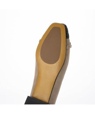MODE ET JACOMO <MODE ET JACOMO>スクエアビットフラットパンプス ベージュコンビ
