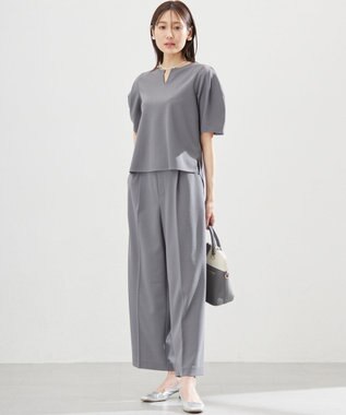 組曲 【WEB限定】ジョーゼットジャージーワイド パンツ グレー系