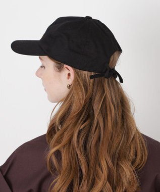 MOONBAT ポール & ジョー (PAUL & JOE ACCESSOIRES) ロゴ刺繍 リボン キャップ ブラック