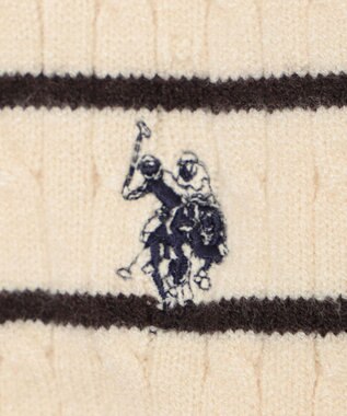 WEGO 【WEB限定/25年秋冬新作】別注USPOLOヘンリーネックニットPO ホワイトボーダー