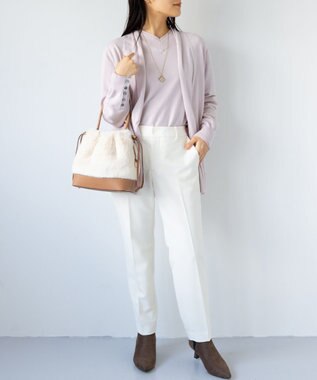 組曲 ファーバケットコンビ バッグ アイボリー系