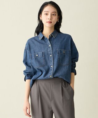 ANY オーバーデニムシャツ フェードインディゴ