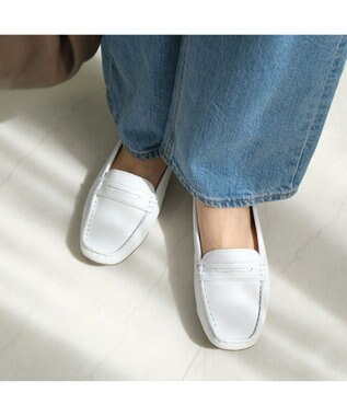 Pointer 本革ドライビングシューズ ホワイト