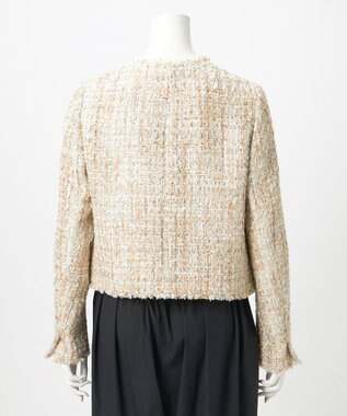 23区 【GOLD LABEL】スパングルMIXツイード ショートジャケット ベージュ