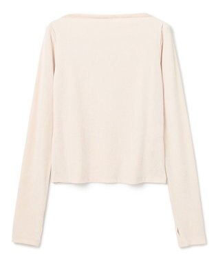 BEIGE， 【洗える・BAILA掲載】BUTLER / ストレッチベロアボートネックカットソー Ecru