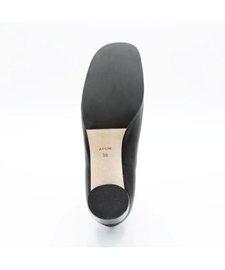 APOM オブリークトゥローヒールパンプス40 ブラック