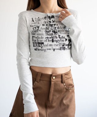 WEGO ヘンリーネックグラフィックピチトップス