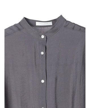 Green Parks バンドカラーシアーシャツ Charcoal Gray