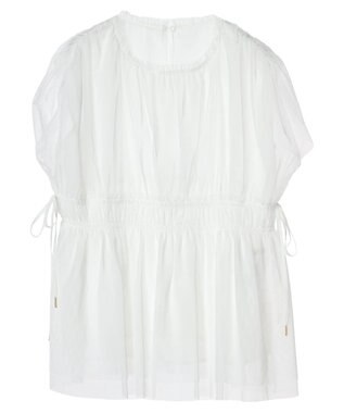 YECCA VECCA チュールギャザーブラウス Brown