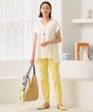 自由区 【接触冷感・吸湿・速乾・XXSサイズあり】COOLMAX テーパードパンツ ライトイエロー系