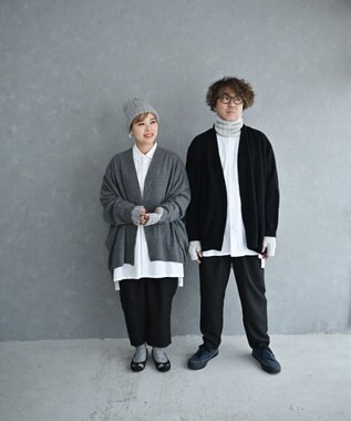 AND WOOL 〈上質な素材と手仕事から生まれた優しいニット〉メリノウール・ケーブル編みニット帽子 ライトグレー