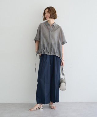 YECCA VECCA サイドスリットドロストシャツ Gray