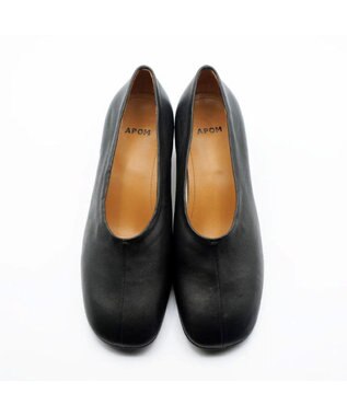 APOM オブリークトゥローヒールパンプス40 ブラック