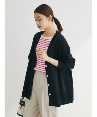 Green Parks 洗える　アソートミドル丈カーディガン Black